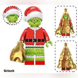 Grinch Christmas Building Block Toy - Red and Green